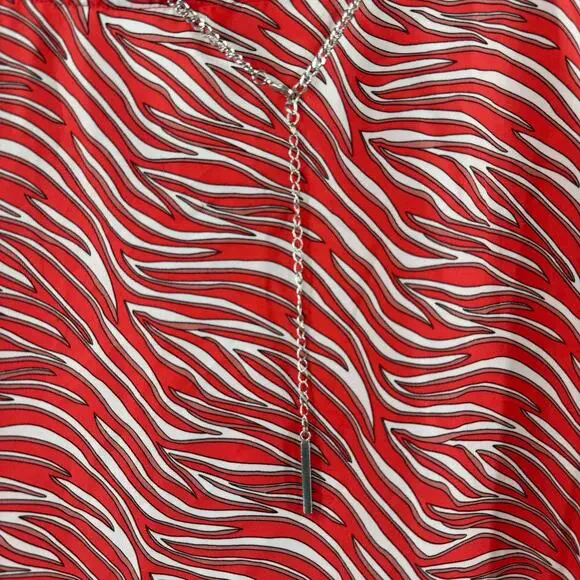 Michael Michael Kors Blouse SZ Extra Large NEW Zebra Chain Necklace Top NWOT - Picture 8 of 14